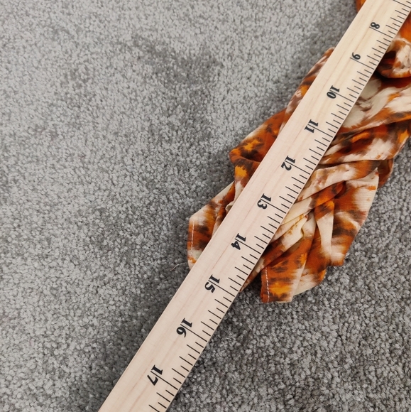 ZARA Boho-Inspired Puff Sleeve Crop Top - Earth Tone Floral Print, Size Large - Picture 8 of 10